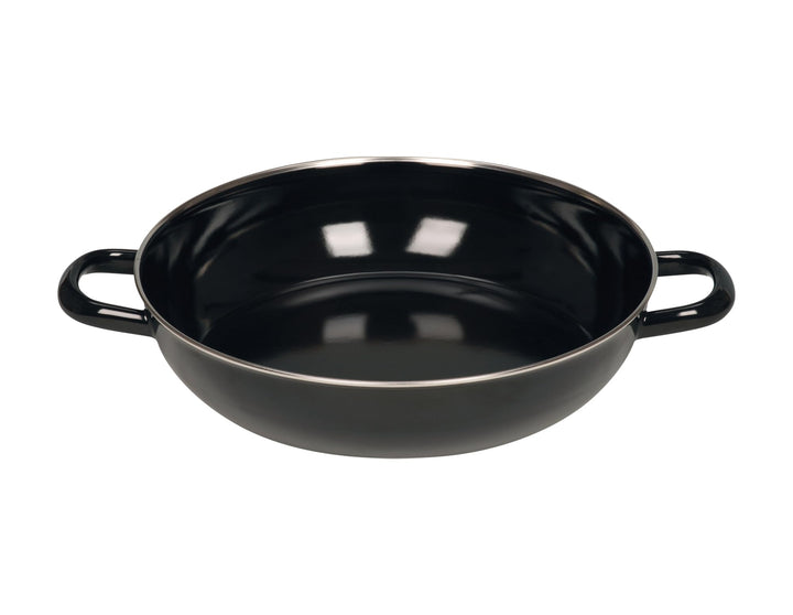 Riess, 0077-022, Schmorpfanne 28, OHNE Glasdeckel, CLASSIC - SCHWARZEMAILLE, Durchmesser 28 cm, Höhe