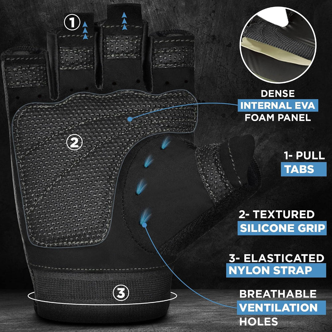 RDX Fitness Handschuhe Herren Damen, Trainingshandschuhe Krafttraining Anti-Rutsch Gewichtheber Hand