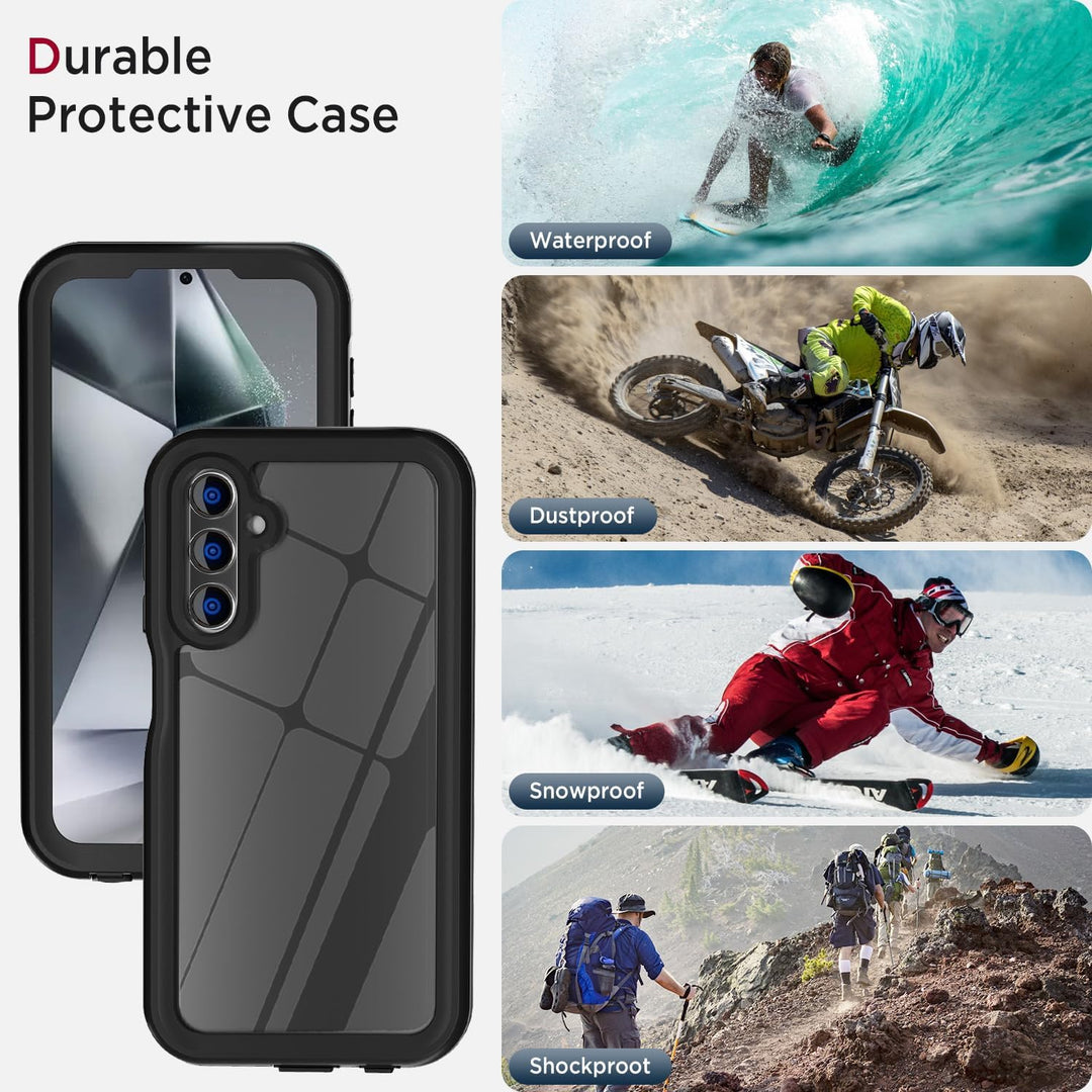 Miimall IP68 Wasserdicht Schutzhülle Kompatibel mit Samsung Galaxy A15 Hülle, PC+TPU A15 5G 4G Full