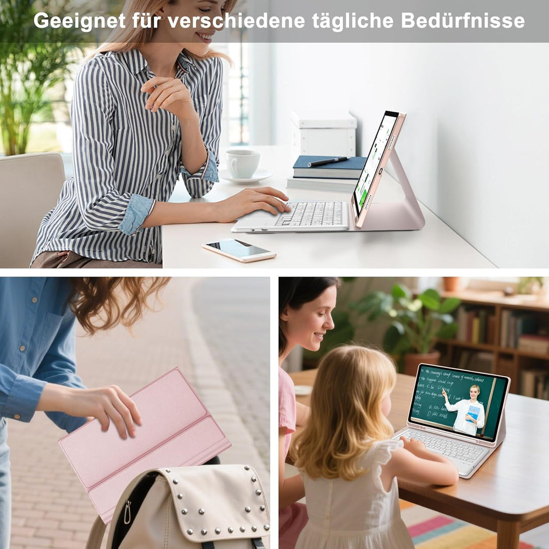 Tastatur für Samsung Galaxy Tab S10 FE+ Plus 13.1 Zoll 2025 mit Touchpad, Hülle mit Tastatur für Tab