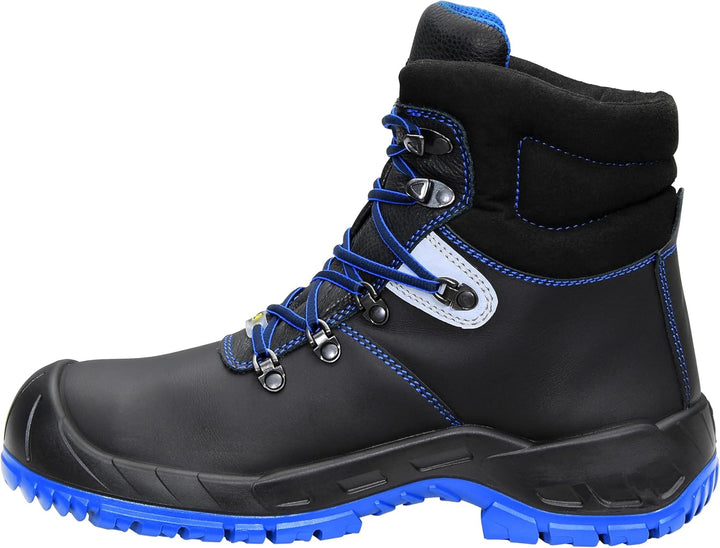 ELTEN Sicherheitsschuhe ALESSIO XW Mid ESD S3, Herren, Leder, Stahlkappe, leicht, robust, Schwarz/Bl