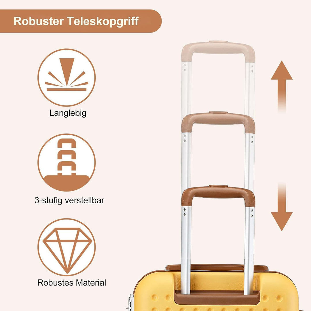 KONO Koffer Gross Reisekoffer 75 x 48 x 29 cm, Hartschalenkoffer aus ABS+PC mit TSA-Schloss, 4 Rolle