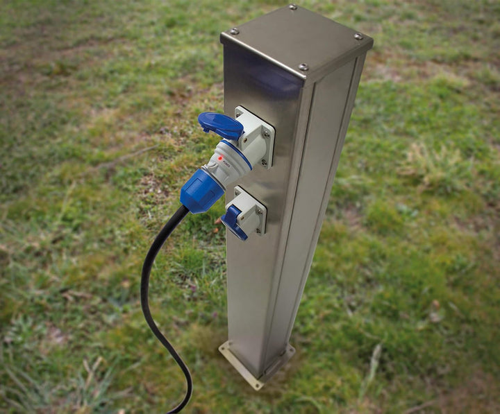 as - Schwabe Outdoor Kabeltrommel 25m mit CEE-Stecker inkl. neuer powerlight Spannungsanzeige, 3 Ste
