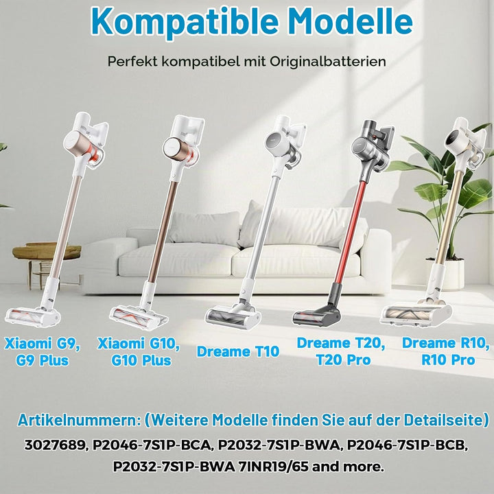 25,2 V 3500 mAh Wiederaufladbarer Akku Kompatibel mit Xiaomi G9 G9 Plus G10 G10 Plus, Dreame T10 T20