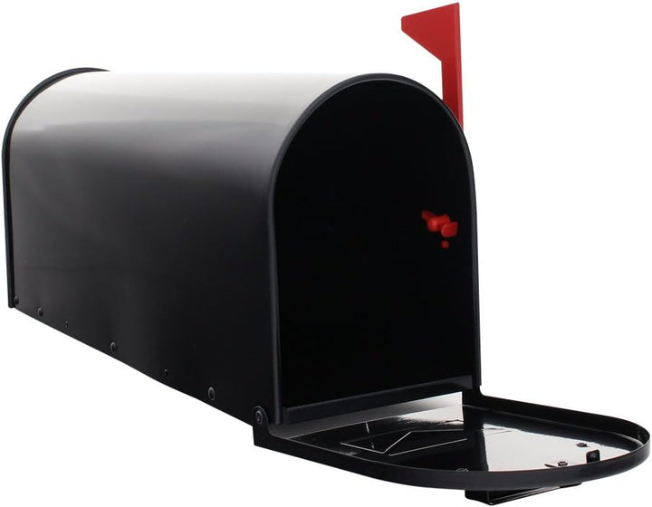 Rottner 217 Briefkasten Mailbox Alu schwarz,Schnappverschluss,mit optischer Füllanzeige (Fähnchen zu
