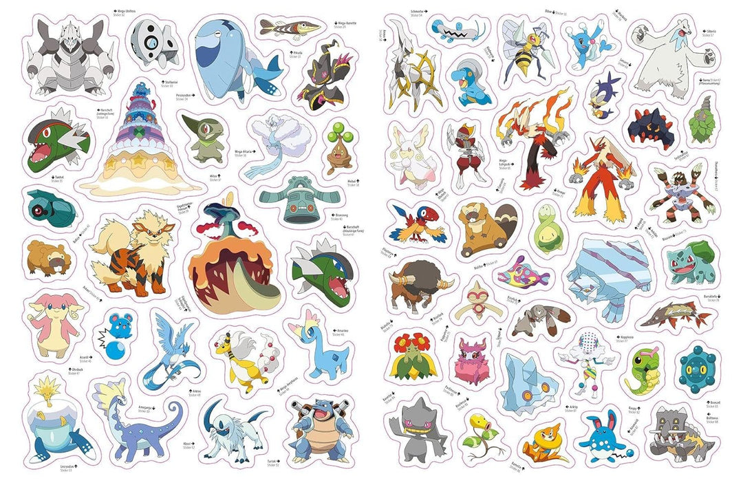 Pokémon: Das grosse Stickerbuch mit allen Regionen von Kanto bis Galar: mit über 1000 Sickern, Tasch