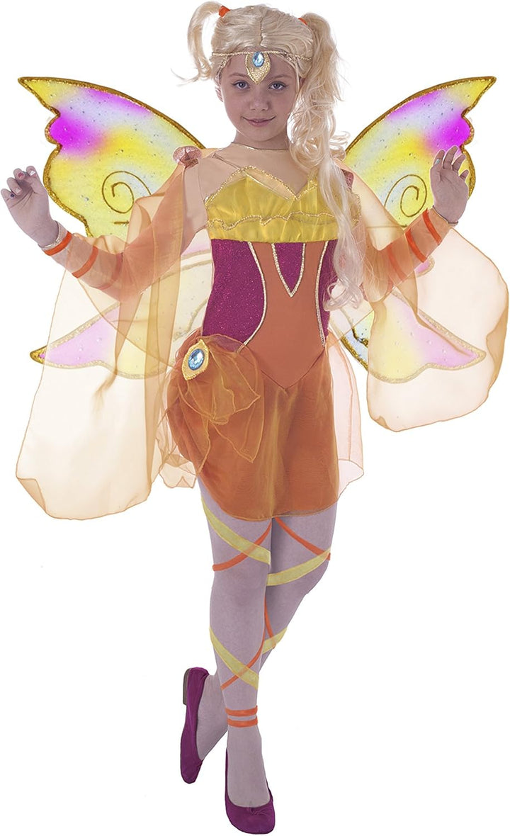 Ciao- Stella Bloomix Winx Club costume disguise fancy dress girl (Size 4-6 years), Orange, Yellow 4-