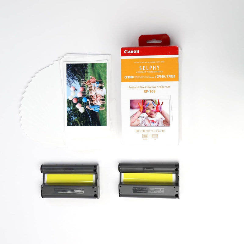 Canon RP-108 Original Farbband/Papierset Postkartengrösse 10x15cm für SELPHY CP-Drucker (108 Blatt,