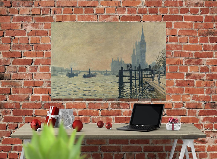 Claude Monet Leinwandbild "The Themes Below Westminster", gerahmt, 86 x 61 cm