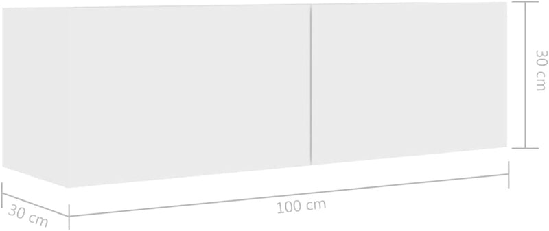 Festnight TV Wandboard Hängend Weiss TV-Wandschrank Lowboard Hangend Hängeschränke Hänge TV Board 10
