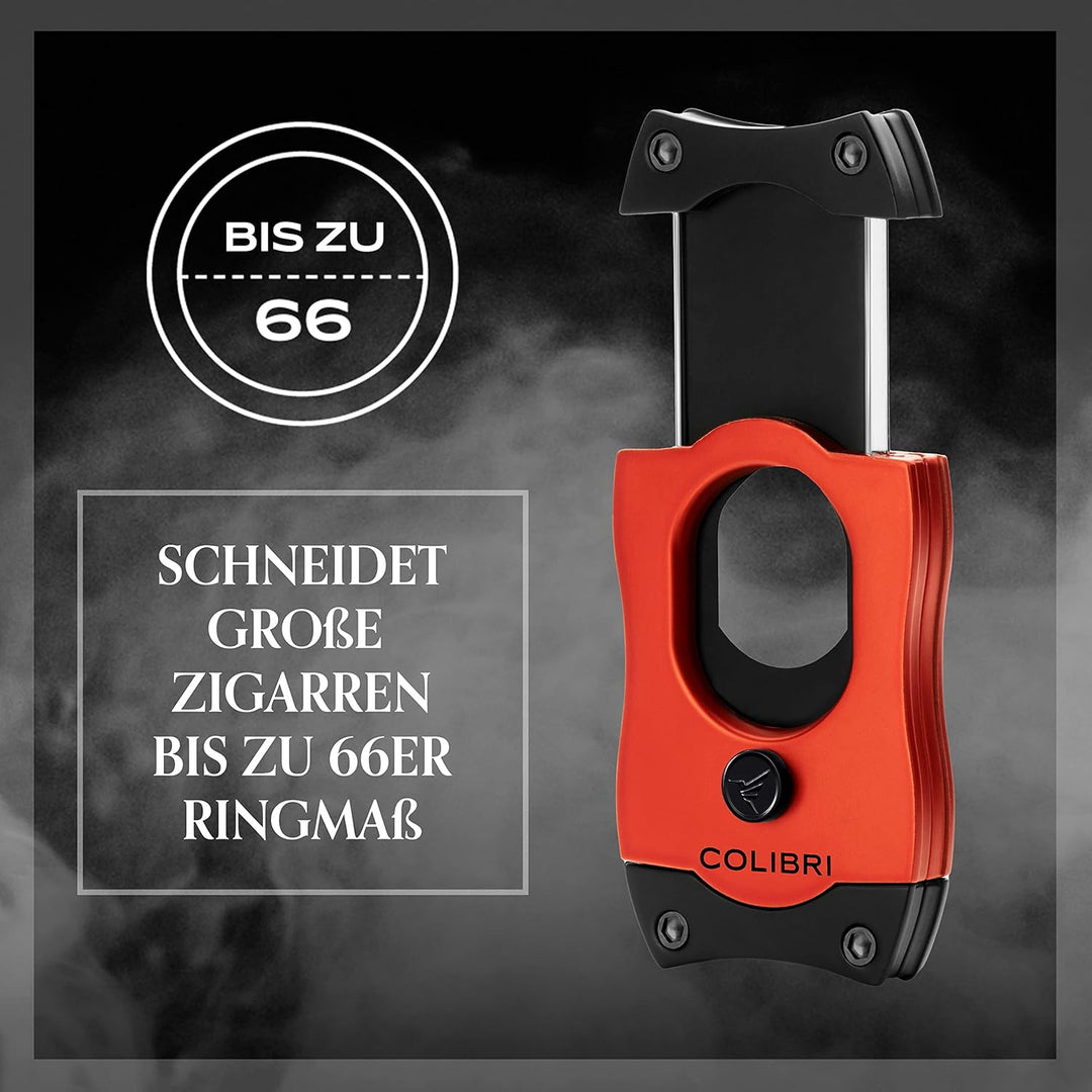 Colibri S-Cut Zigarrenschneider - Klassischer Gerader Schnitt - Bis zu 66 Ringmass Zigarren - Ergono