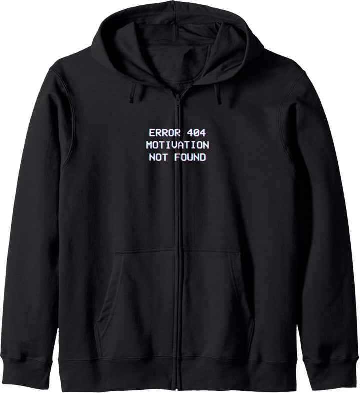 Error 404 Motivation Not Found Retrowave Vaporwave Glitch Kapuzenjacke