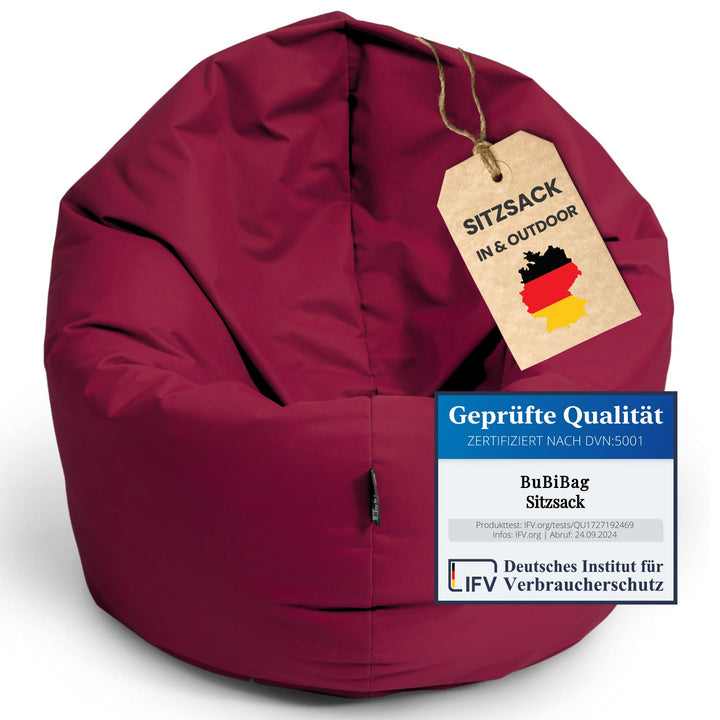 BuBiBag 2in1 Sitzsack L - XXL mit Füllung für Kinder &amp; Erwachsene, Gaming Beanbag &amp; Bodenkissen für