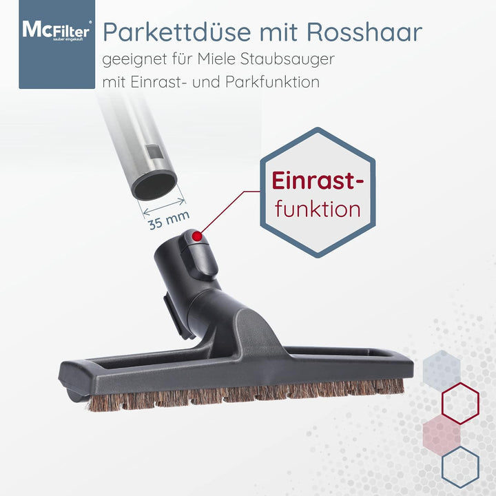 McFilter I Parkettdüse kompatibel mit geeignet für Miele CX1 Staubsauger Serie, Hartbodendüse mit 35