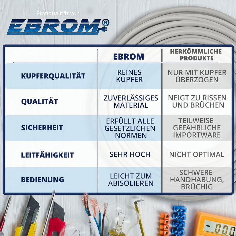 EBROM 100 Meter J-Y(St) Y Fernmeldeleitung - Fernmeldekabel - Telefonkabel - Telefonleitung J-Y(St)