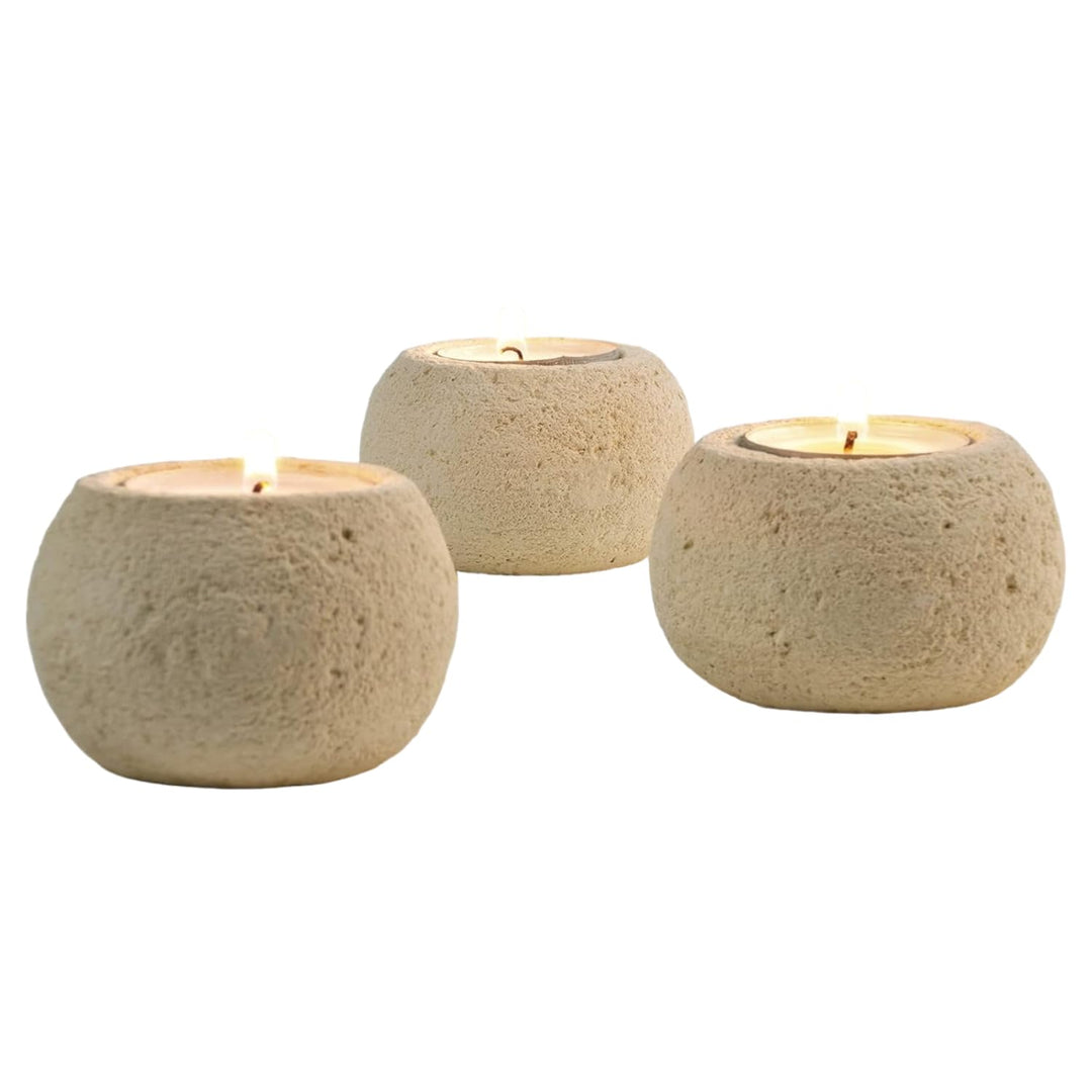 Set mit 3 Teelichthaltern PALLINA, Home Decor aus Matratze, typische Handwerkskunst. Handmade Produc