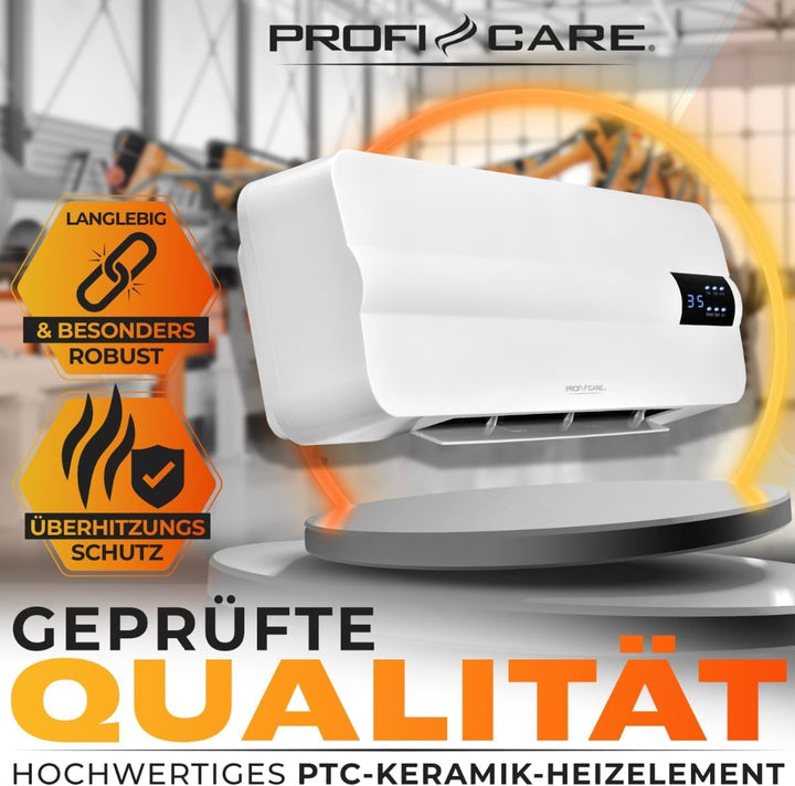 ProfiCare® Wand Heizlüfter mit Fenster-Offen-Erkennung | Heizkörper für bis zu 60qm | Elektroheizung