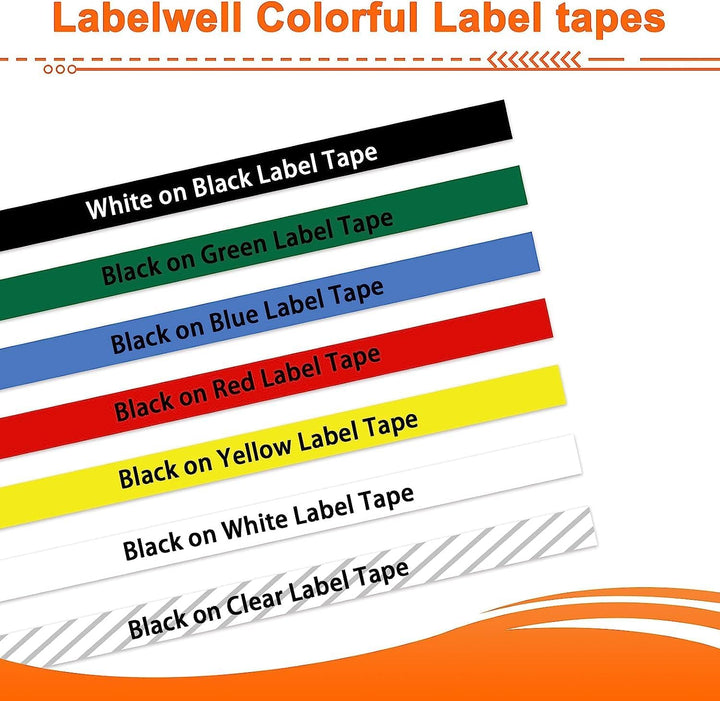 6x Labelwell Kompatibel DYMO D1 Etikettenband 45013 S0720530 Schriftband Ersatz für DYMO D1 A45013 4