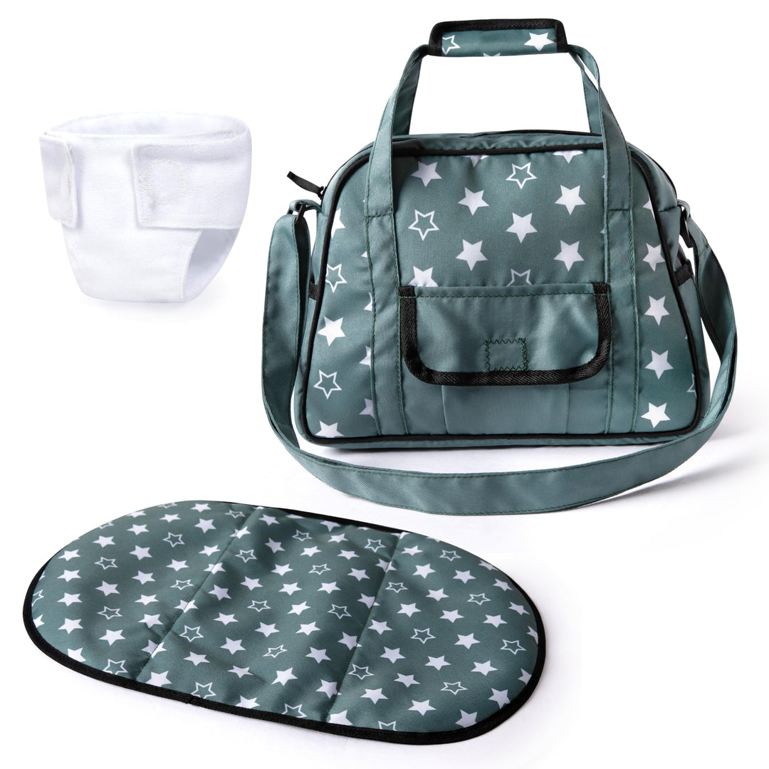 Bayer Design 69058AA Wickeltasche für Puppen, Winkelunterlage, Stoffwindel, Puppenzubehör, Tasche, N