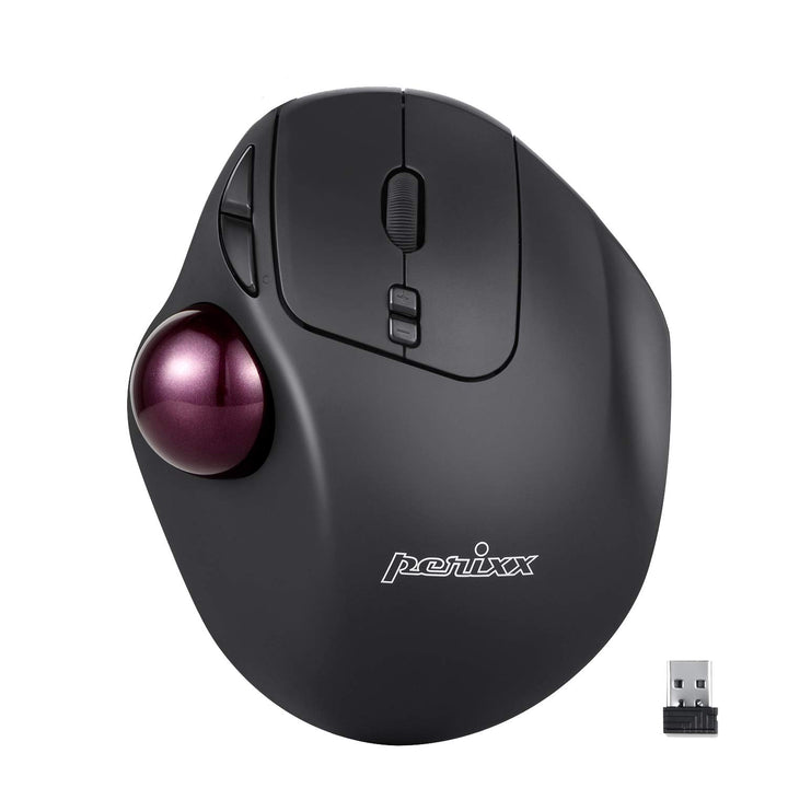 Perixx PERIMICE-717 Kabellose Programmierbare Trackball Maus - 34mm Trackball - 400/1000 DPI - 7 Tas