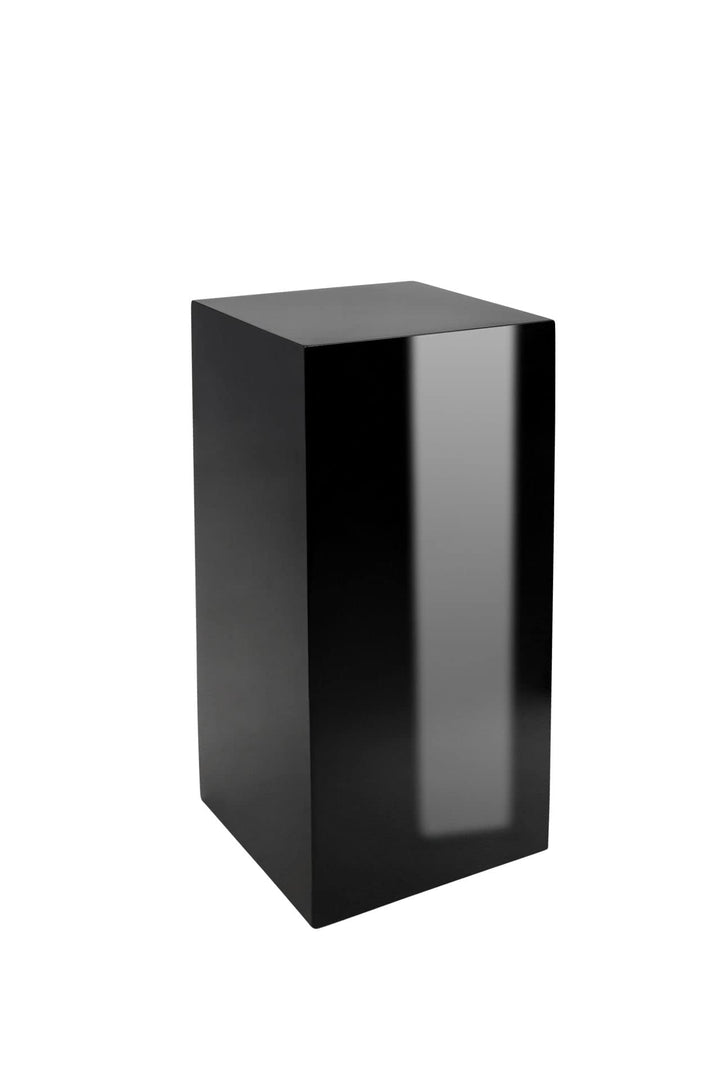 VIVANNO Podest Deko-Säule Stele Blumenständer Fiberglas Schwarz Hochglanz 30x30x60 Schwarz Hochglanz