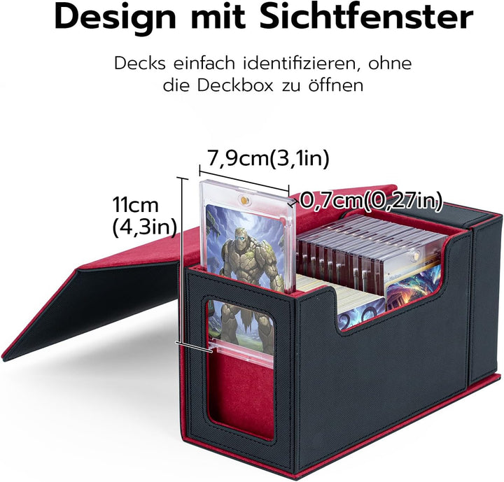 Doppelschicht Card Deck Box für MTG, Commander Displays,passt für 200 Kartens /22pcs 35PT Magnetic C