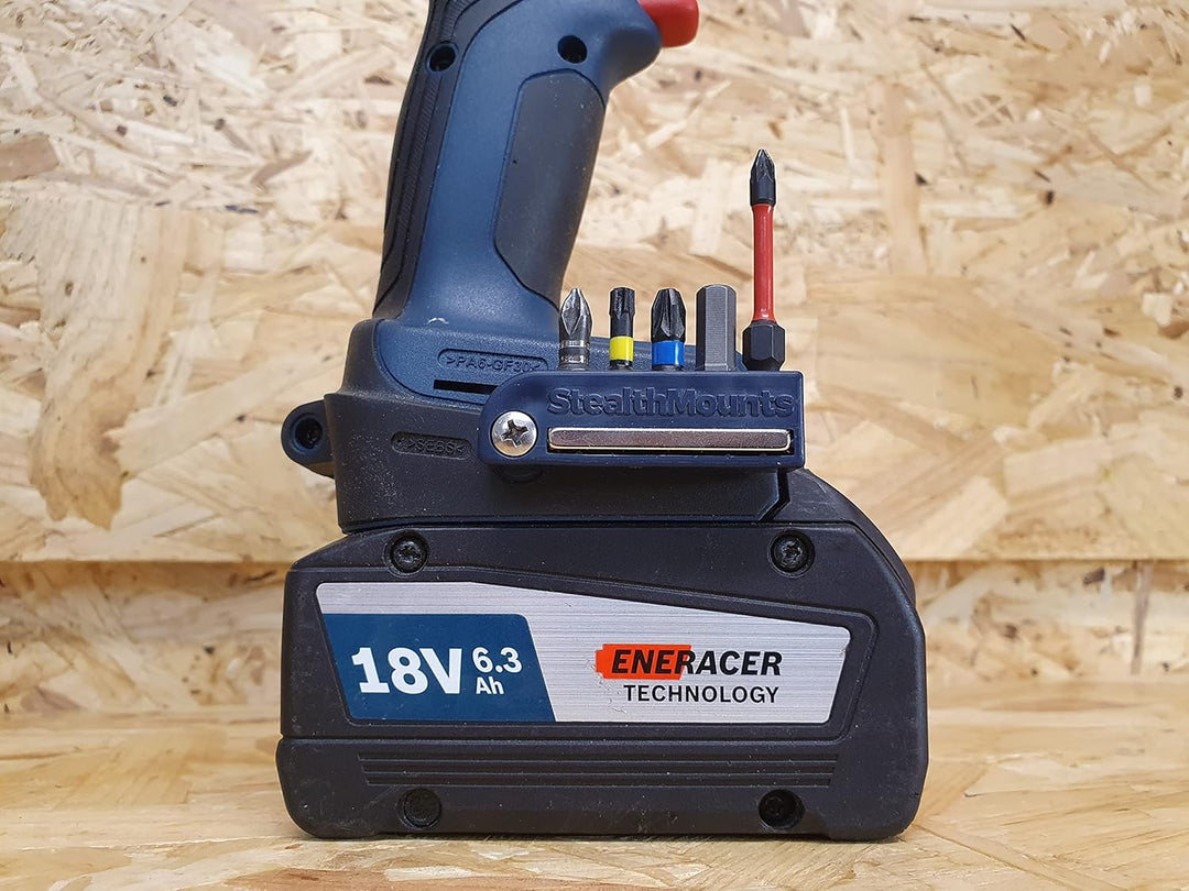 StealthMounts Bosch 18v Schwarz magnetischer Bit-Halter | Bit Organizer für Bohrer | Idealer Bit-Hal