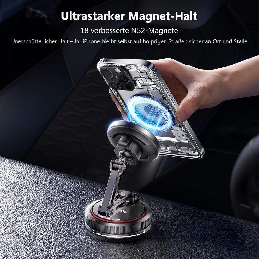 SYNCWIRE Magnetische Auto Handyhalterung für MagSafe [3-Achsen], Nano Klebegel + Starker Saugnapf fü
