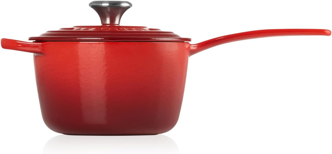 Le Creuset Signature Stielkasserolle aus Gusseisen, Rund, Ø 16 cm, 1,2 l, Für alle Herdarten inkl. I