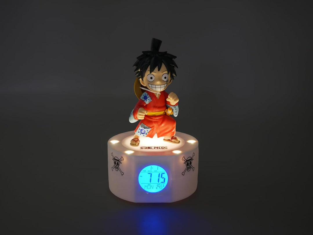 Teknofun - Wecker One Piece - Luffy in Kimono - Beleuchteter Retro-Bildschirm - Digital Display - Pr