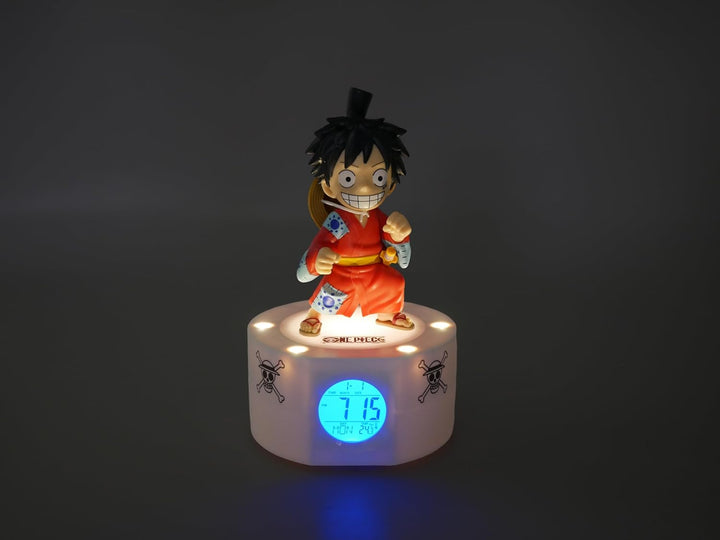 Teknofun - Wecker One Piece - Luffy in Kimono - Beleuchteter Retro-Bildschirm - Digital Display - Pr