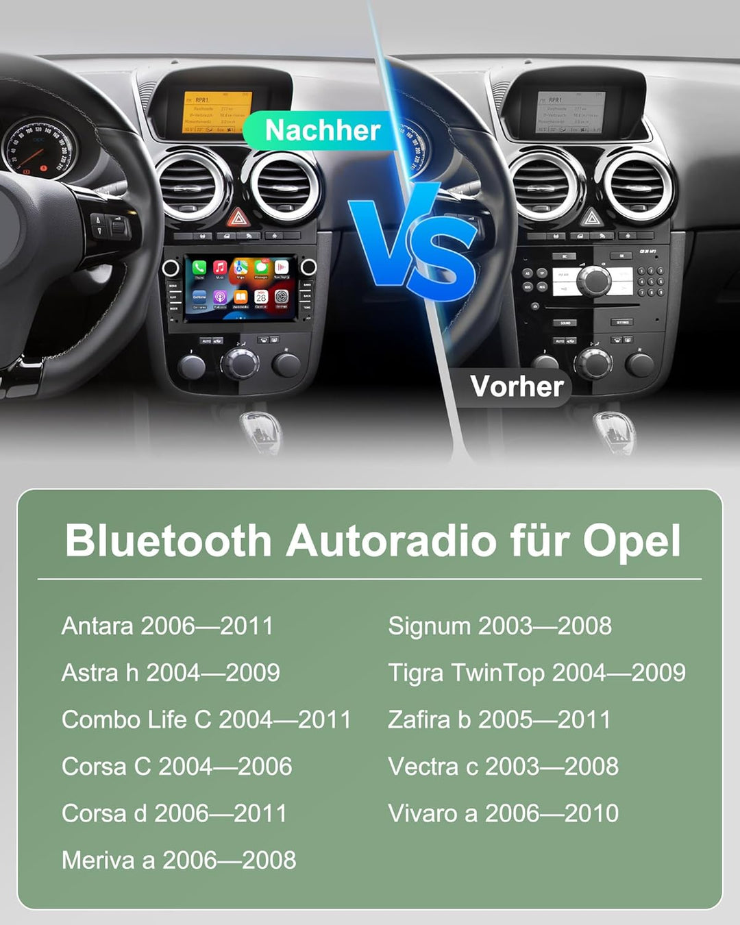 Ledio Bluetooth Autoradio mit Bildschirm für Opel Corsa d Corsa c Astra h Vivaro Zafira b Vectra c,