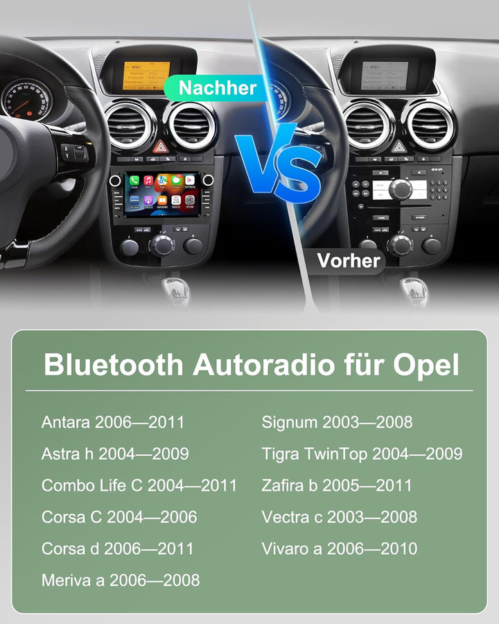 Ledio Bluetooth Autoradio mit Bildschirm für Opel Corsa d Corsa c Astra h Vivaro Zafira b Vectra c,