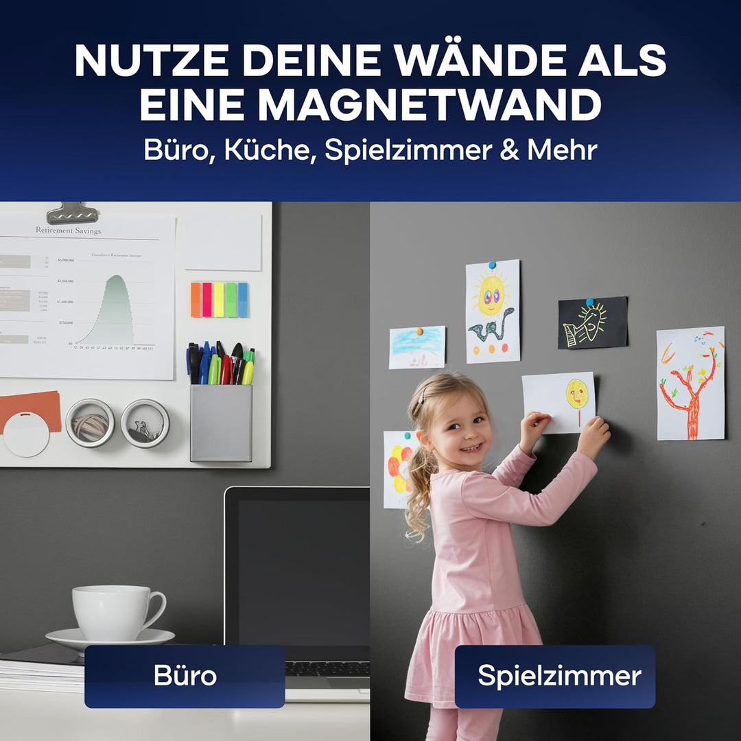 plid® Magnetfarbe Anthrazitgrau - [überstreichbar] - auf Wänden, Türen, Möbeln - z. B. Holz,-Metall-