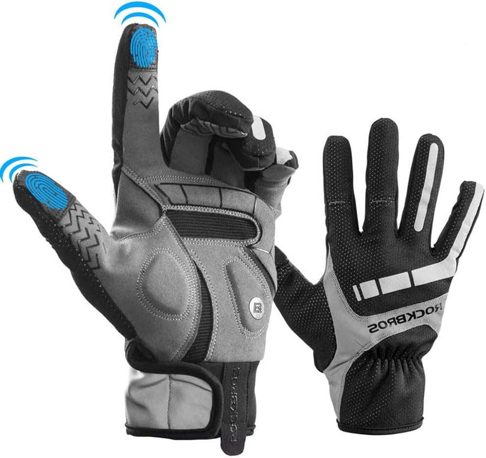 ROCKBROS Handschuhe Frühling Herbst Beheizbare Fahrradhandschuhe Touchscreen Winddicht Handschuhe Vo