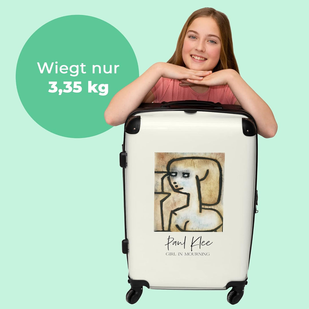 Koffer gross Trolley Rollkoffer Reisekoffer mit 4 Rollen Fotokoffer - Kunst - Paul Klee - Abstrakt -