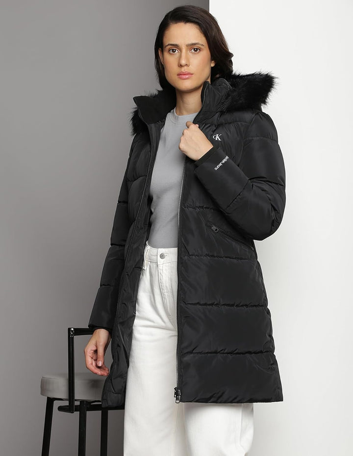 Calvin Klein Damen Gepolsterte Mäntel, Schwarz (Ck Black)