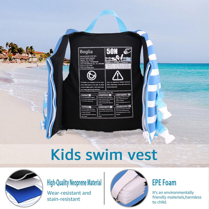 PROTAURI Kinder Schwimmerjacke - Jungen Mädchen Neopren Schwimmen Jacke Kleinkind Schwimmen Lernen B