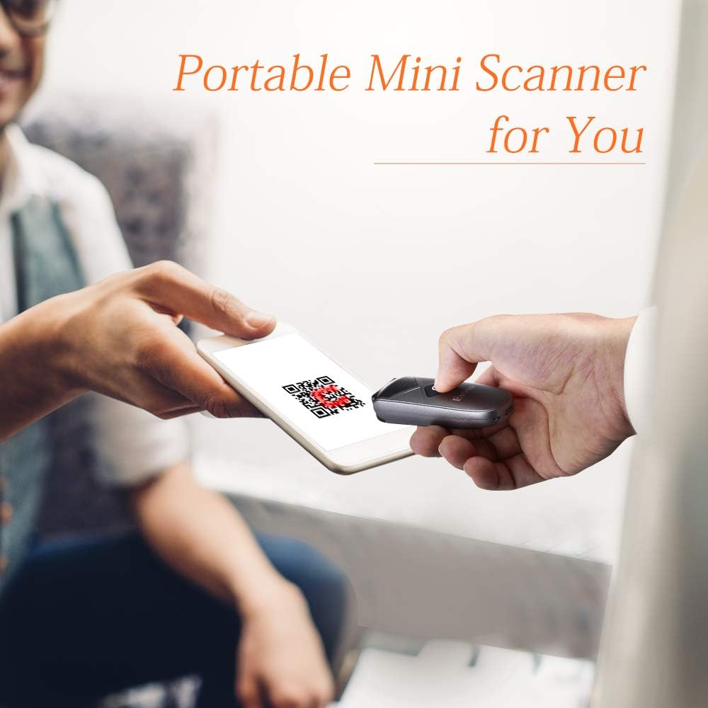 Eyoyo Mini 2D Bluetooth Wireless Barcode Scanner, with Upgraded Scanning Sensor Portable 1D QR Code