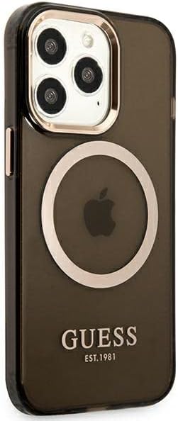Guess GUHMP13XHTCMK Hülle für iPhone 13 Pro Max 6,7" schwarz/Black Hard case Gold Outline Translucen