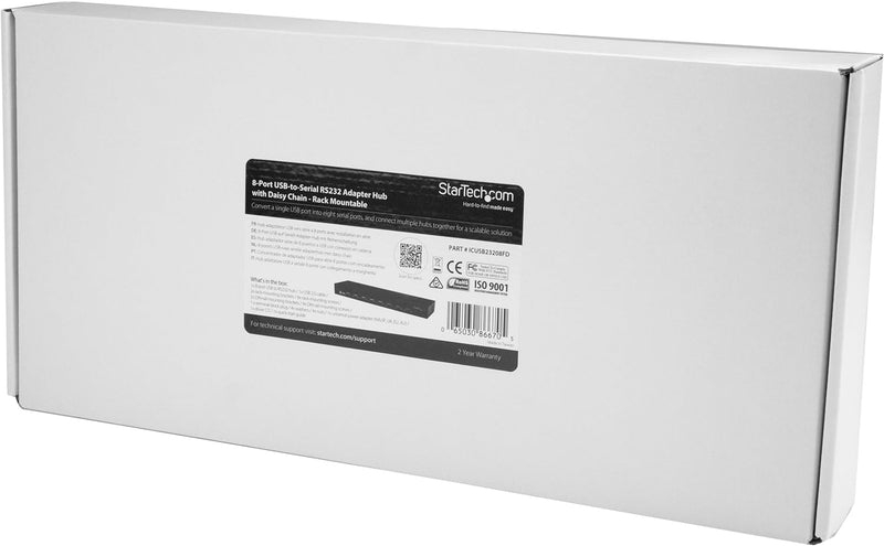 StarTech.com 8 Port USB auf Seriell Adapter Hub, USB auf RS232 Port Adapter mit Daisy Chain, Rackmon