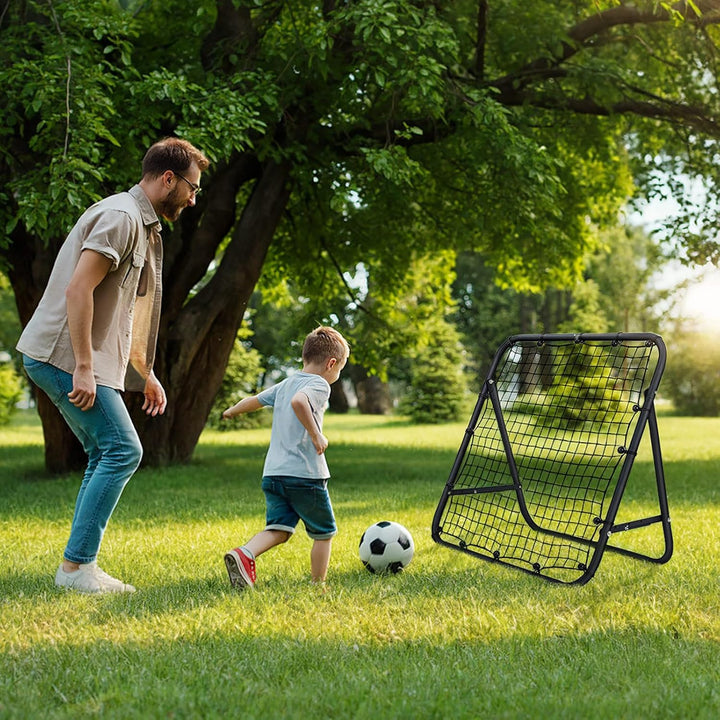 MoKo Rebounder für Fussball, 100 x100 cm Fussball Rebounder Netz, Tragbares Rückprallnetz Fussbälle