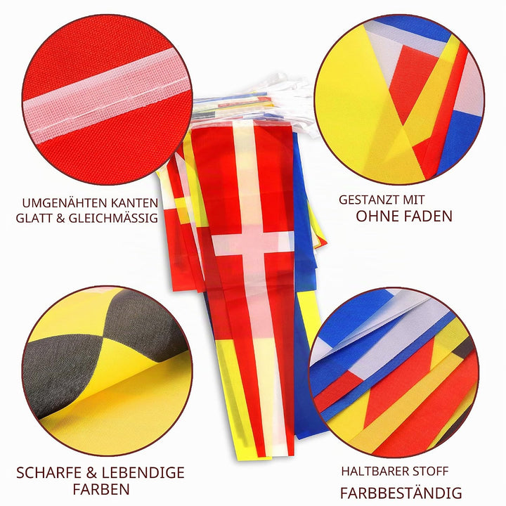 Anley International Maritime Signal Code String Flags Set van 40 vlaggen - 40 voet lange wimpels voo