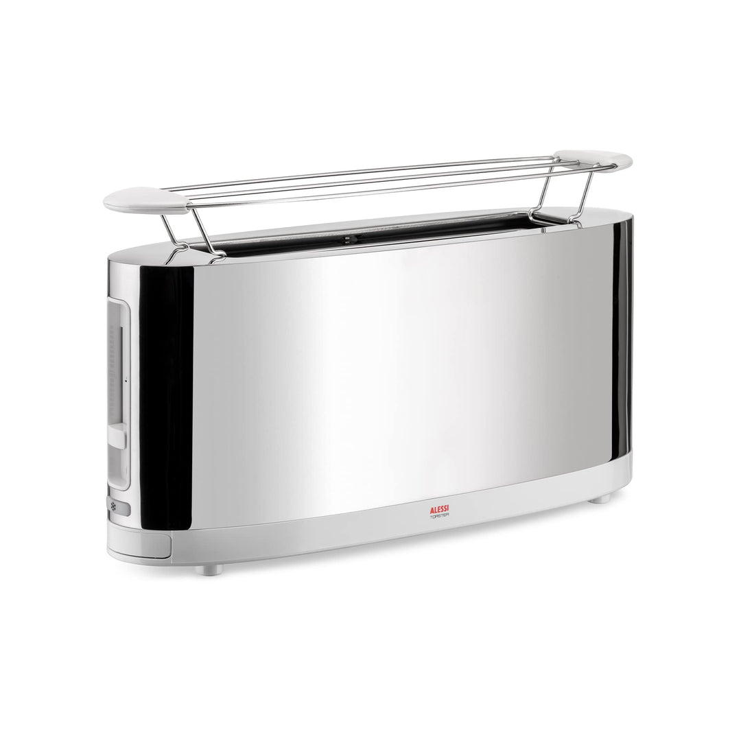 Alessi SG68 W Design Toaster mit Brötchenaufsatz, aus Edelstahl und PC, weiss