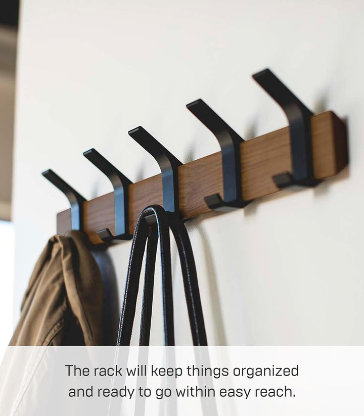 Wall coat rack - Rin - brown Schwarz, Schwarz
