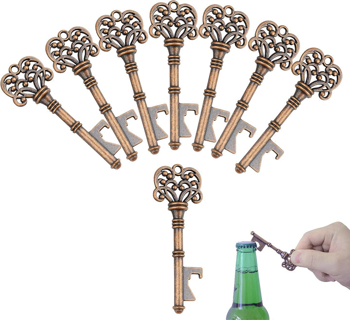 Aokbean 52pcs Vintage Skelett Schlüssel Flaschenöffner Hochzeits Geschenk Set mit Danke Tag und Schl