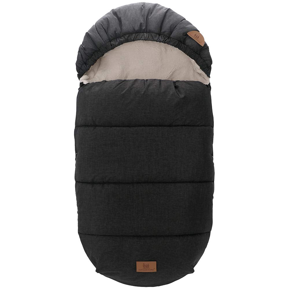 Fusssack Babyschale für Kinderwagen Buggy Universal Winter Baby, Schwarz