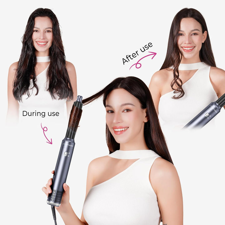 Atopskins Pro Air styler 6 in 1 Airbrush Haarstyler Hair Styler mit Rundbürste, Warmluftbürste, Föhn