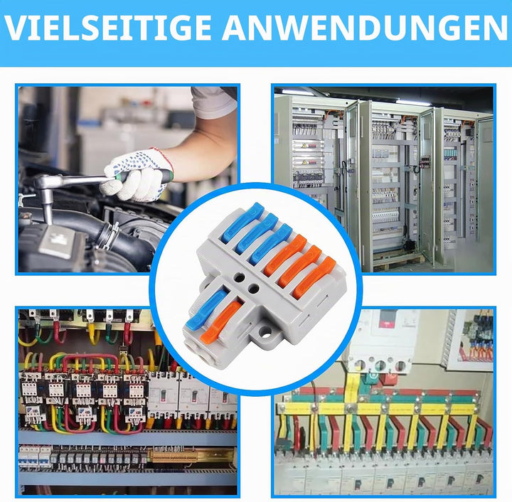 20 Stück Verbindungsklemme, 2 in 6 Out Quick Wire Connectors, Electrical Lever Nuts Wire Connectors