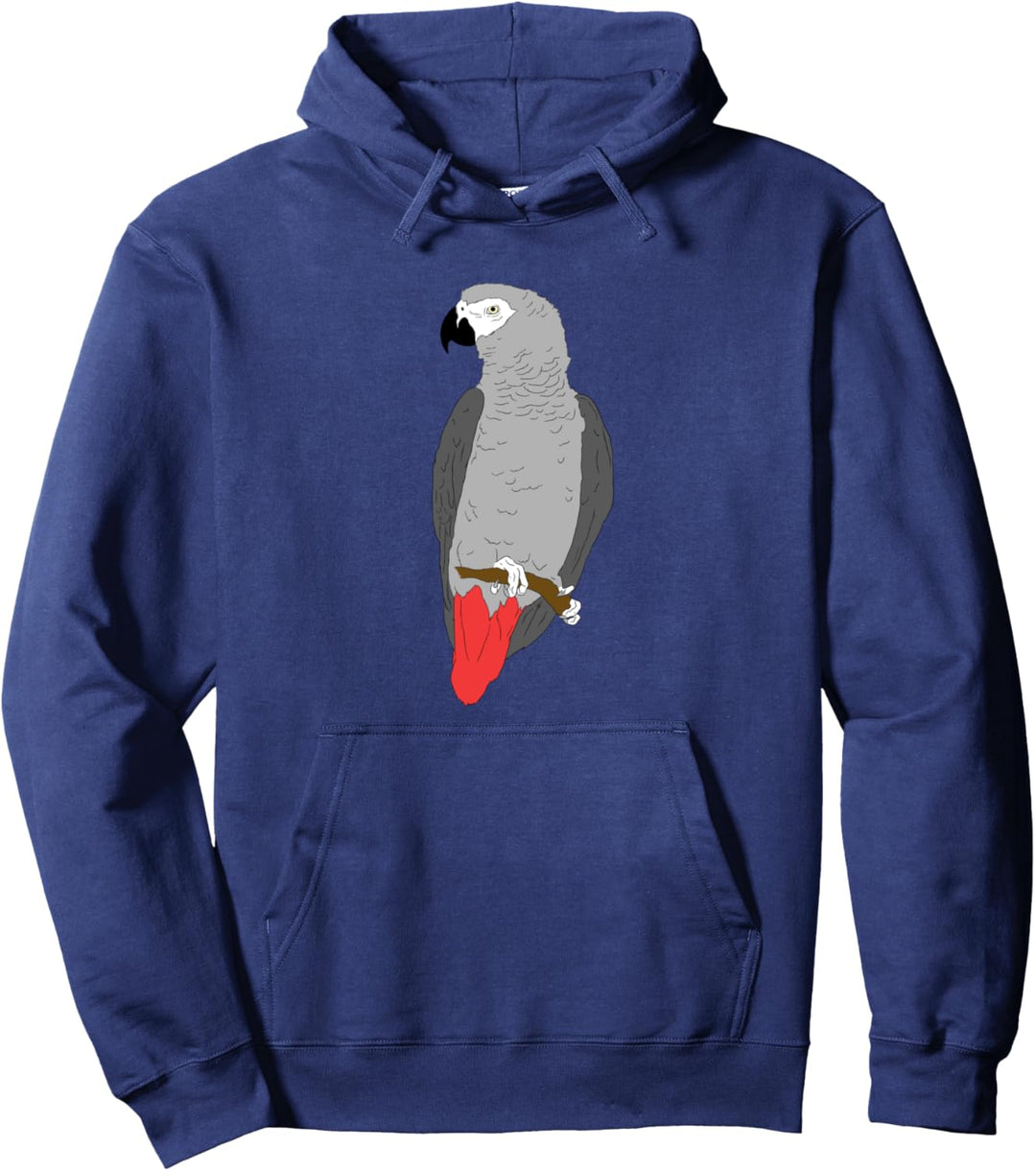 Graupapagei auf Barsch Pullover Hoodie